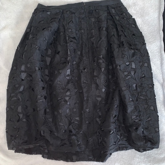 Talbots Silk Black Midi Eyelet Skirt - Picture 2 of 3